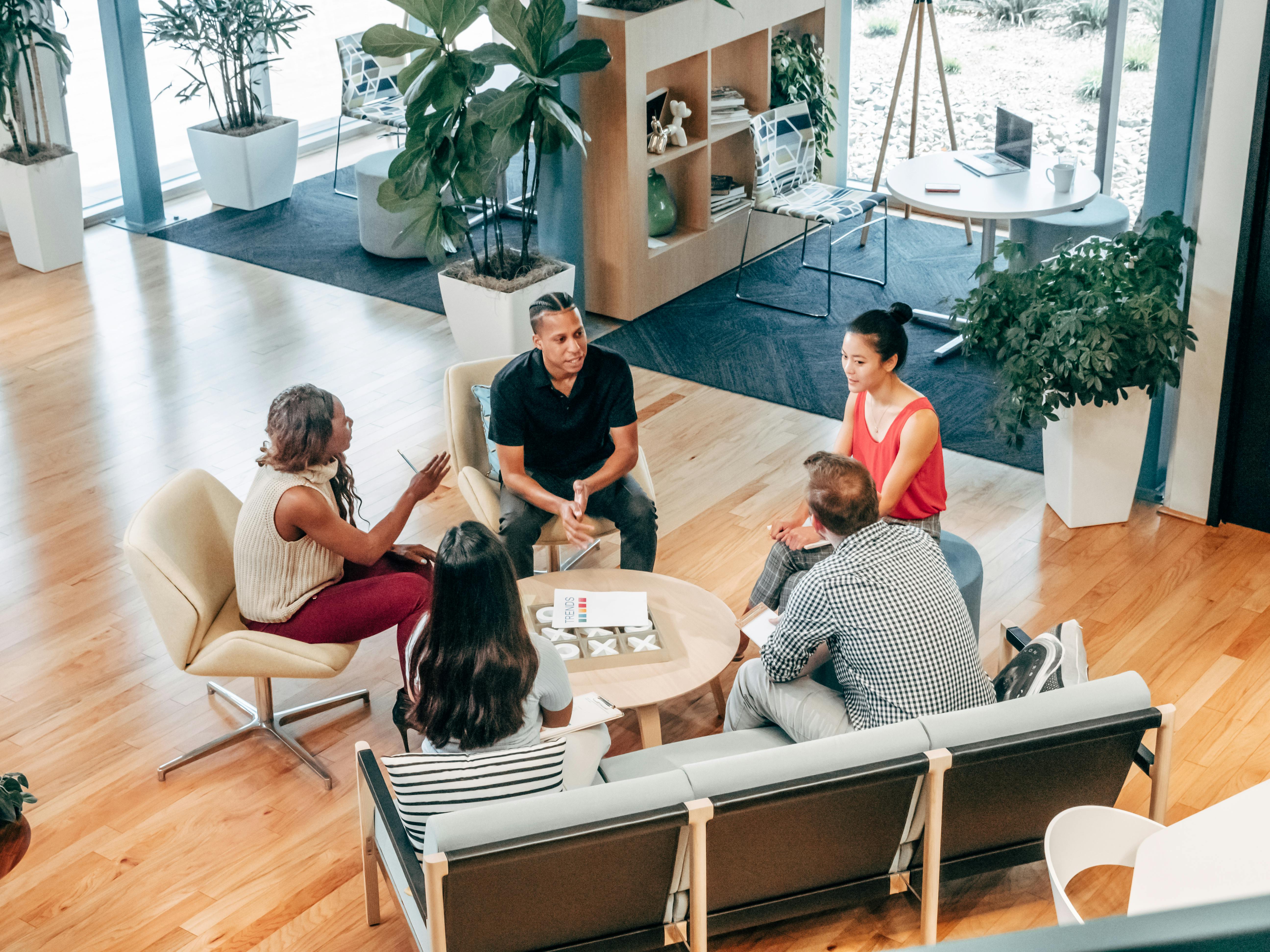 Mortgage professionals in a team meeting